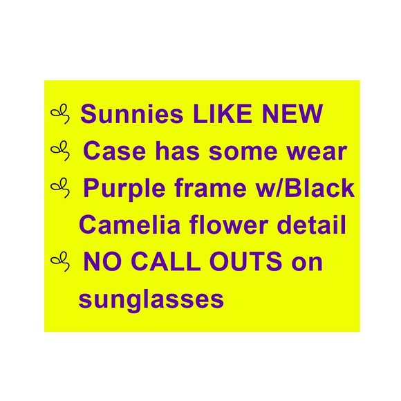 🗼💖 LIKE NEW CHANEL PURPLE SUNGLASSES w/Black Camelia detail - Picture 2 of 15